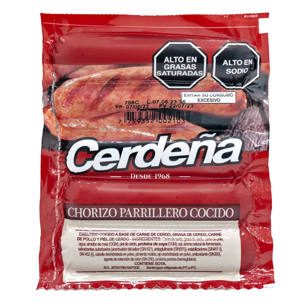 CHORIZO PARRILLERO COCIDO CERDEÑA  X 5 UND