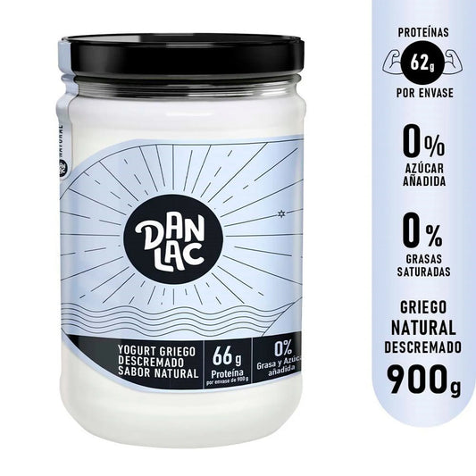 Yogurt Griego DAN LAC Descremado Natural x 900 Gr