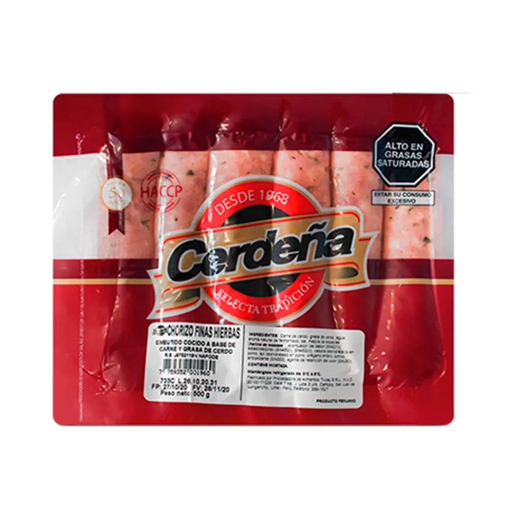 CERDEÑA CHORIZO FINAS HIERBAS X 500 GR