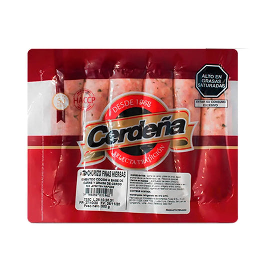 CHORIZO FINAS HIERBAS  CERDEÑA  X 5 UNID